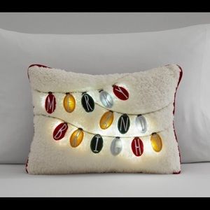 Pottery Barn Kids Holiday Message Merry and Bright LED Light Up Lumbar Pillow 🎄